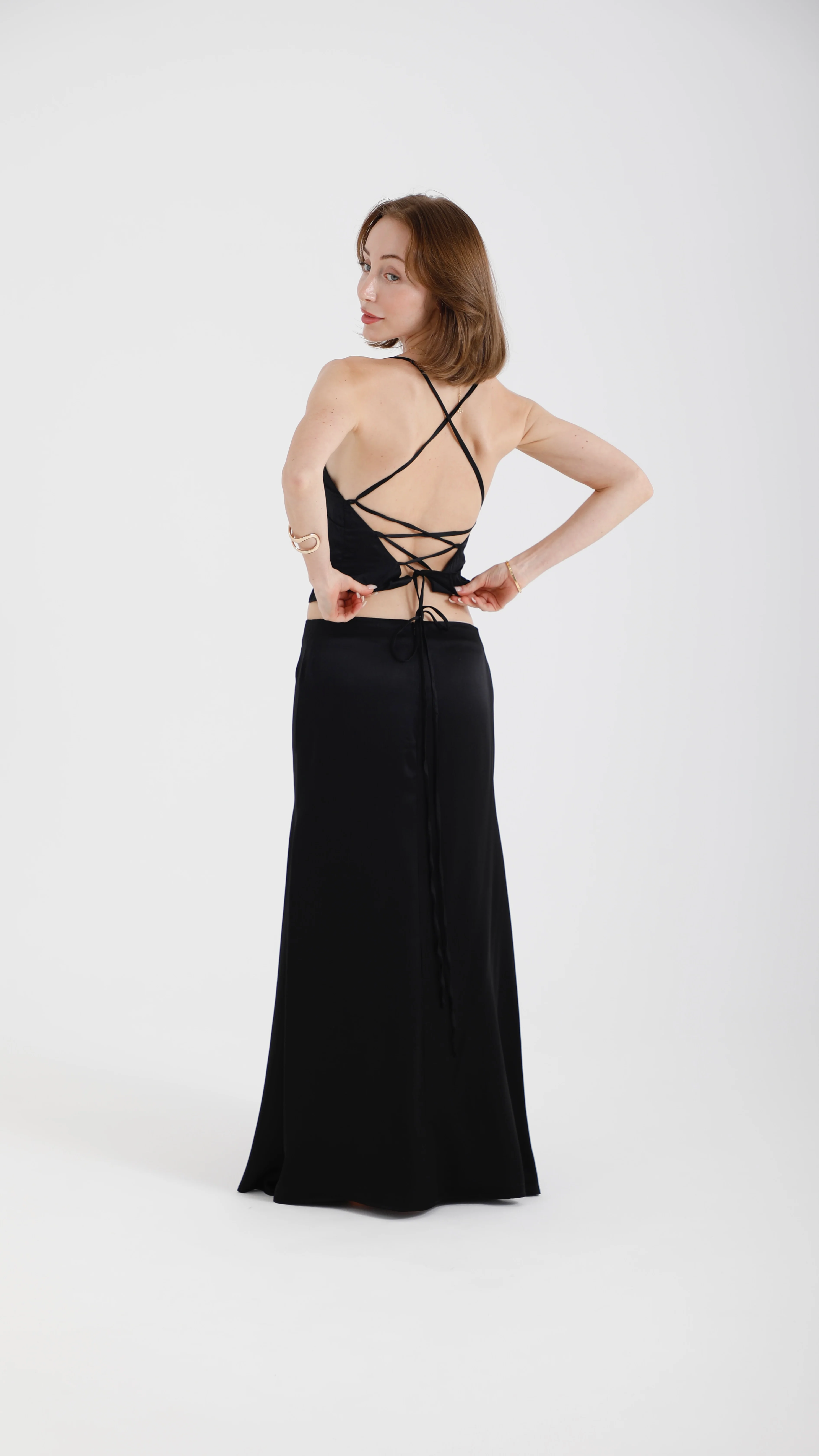 Golan Silk Maxi Skirt – Ivory - Image 3