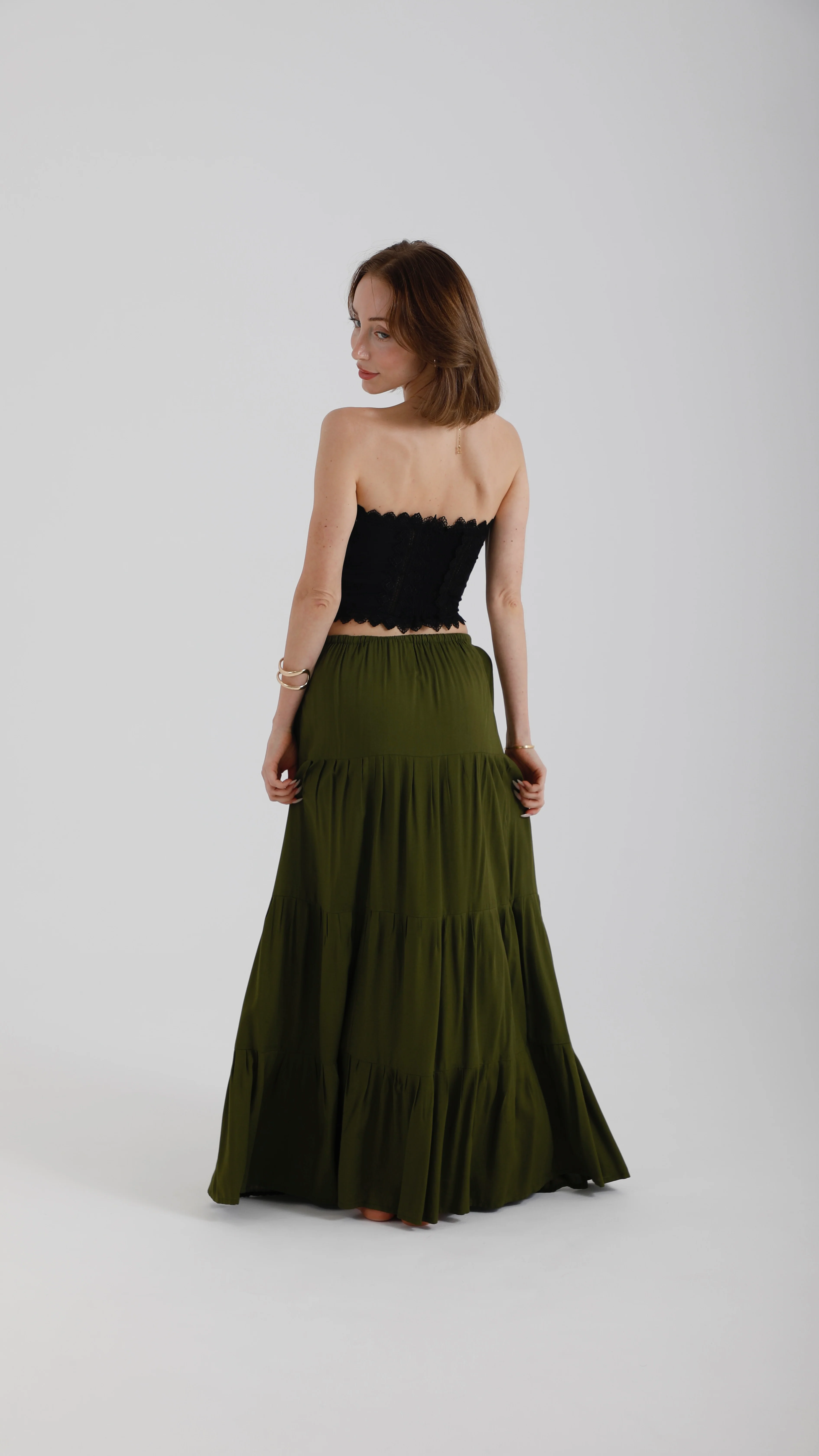 Riley Maxi Skirt – Forest Green - Image 3