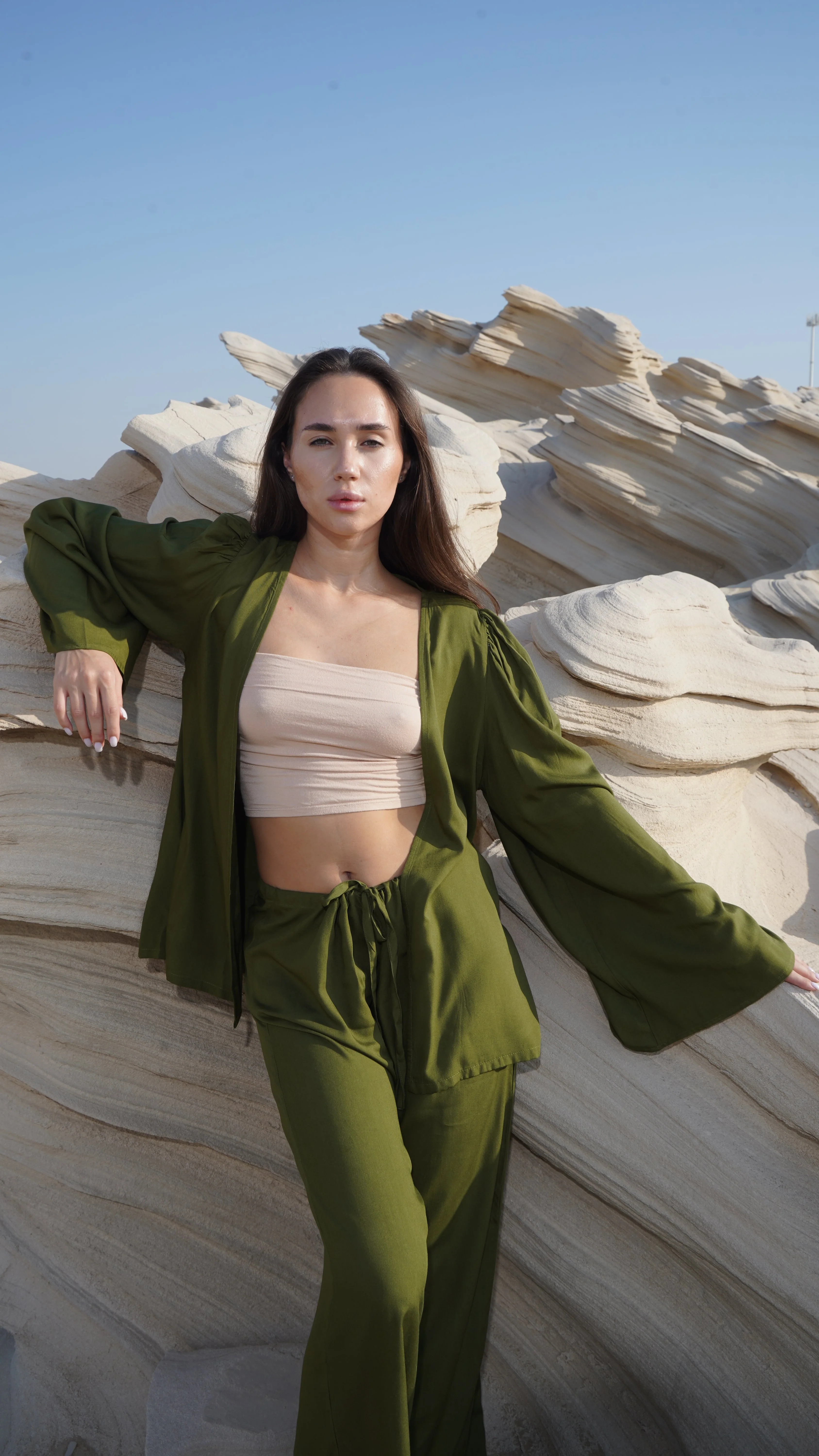 Short Kimono – Forest Green - Image 3