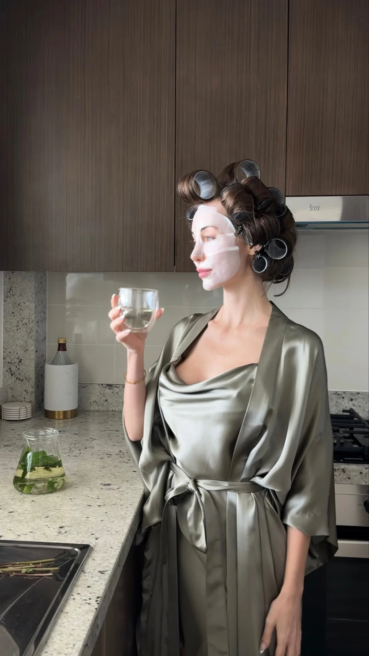 Silk Kimono – Olive Green - Image 4