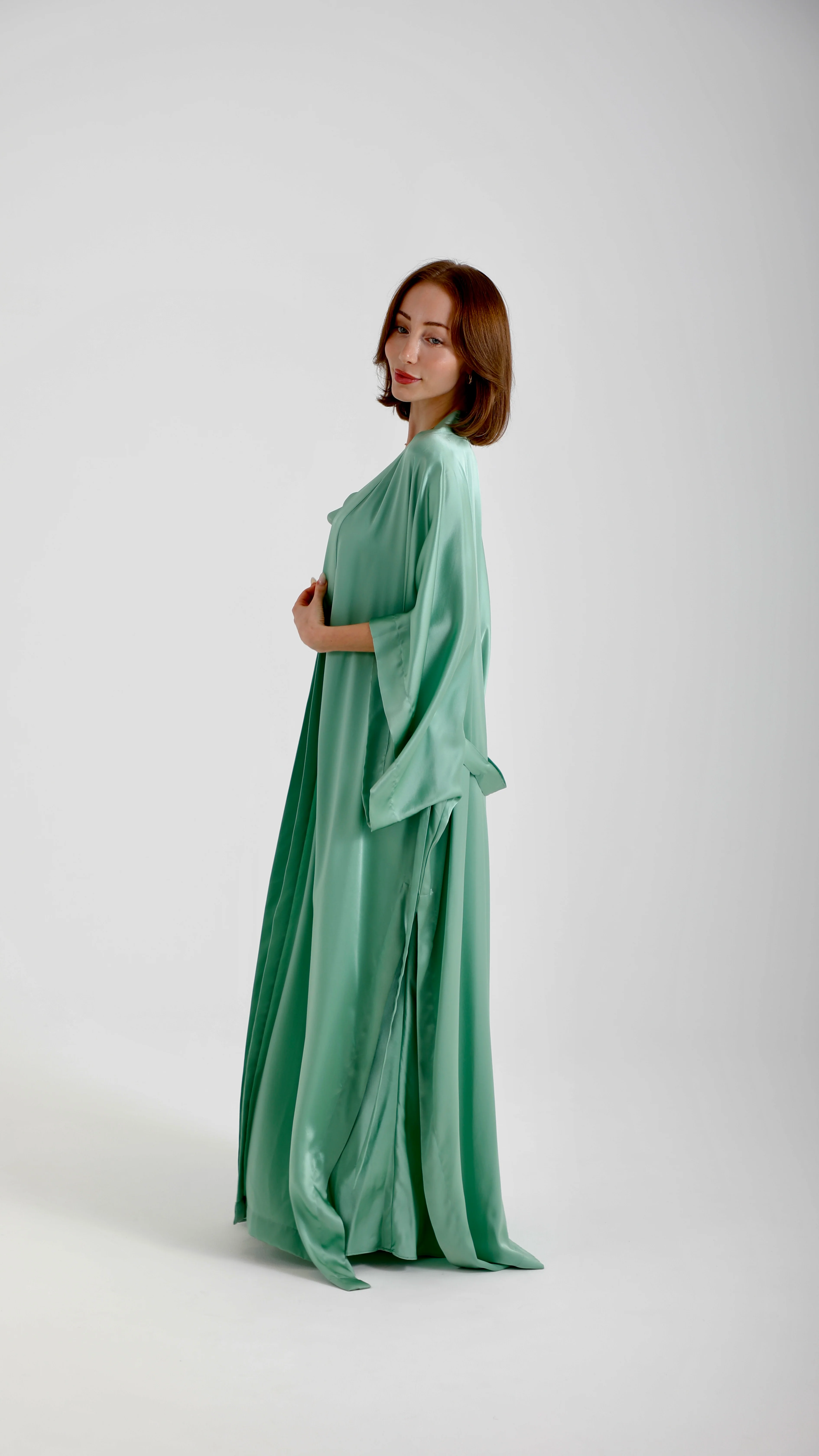Silk Kimono – Sea Foam - Image 3