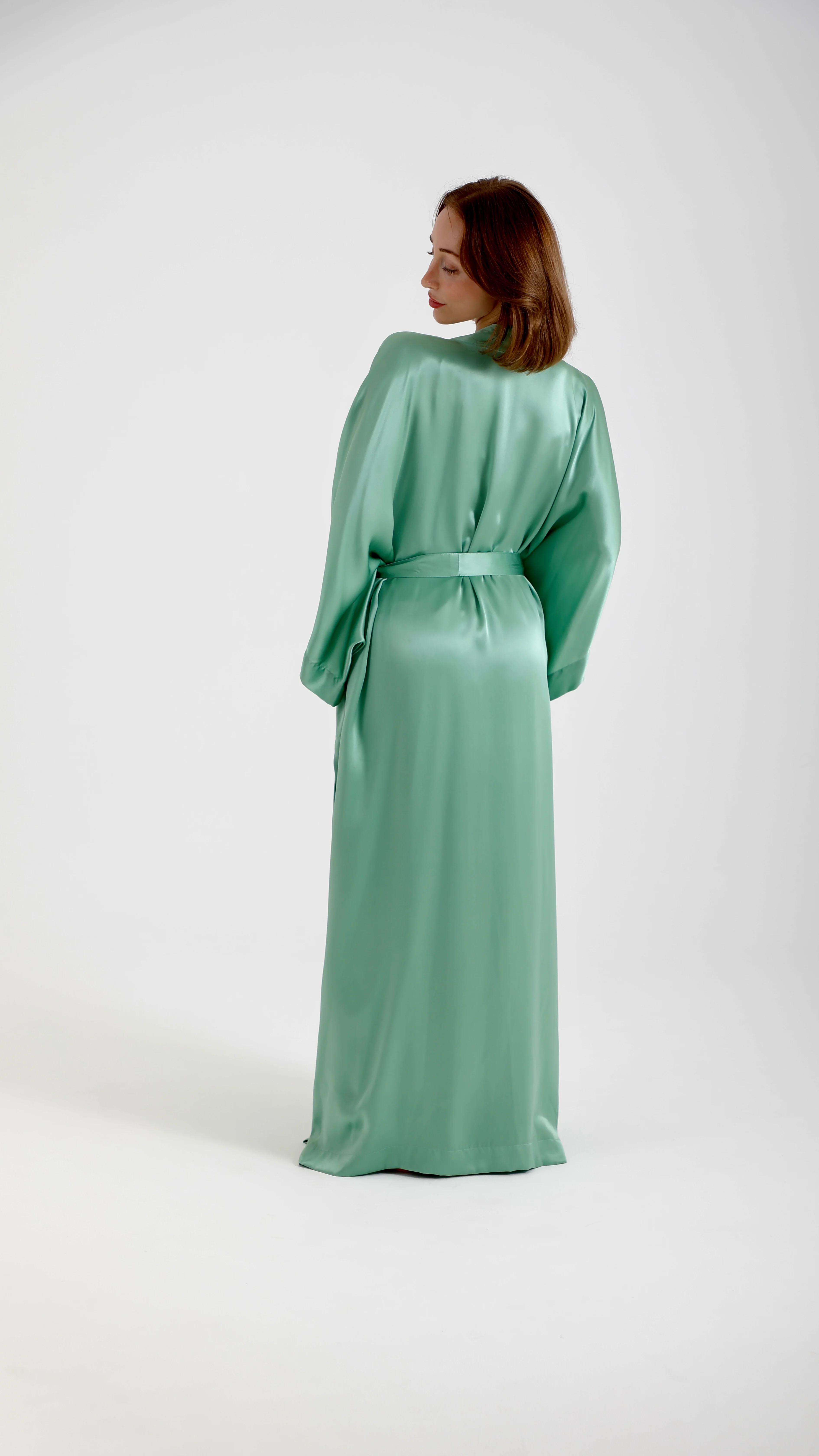 Silk Kimono – Sea Foam - Image 4