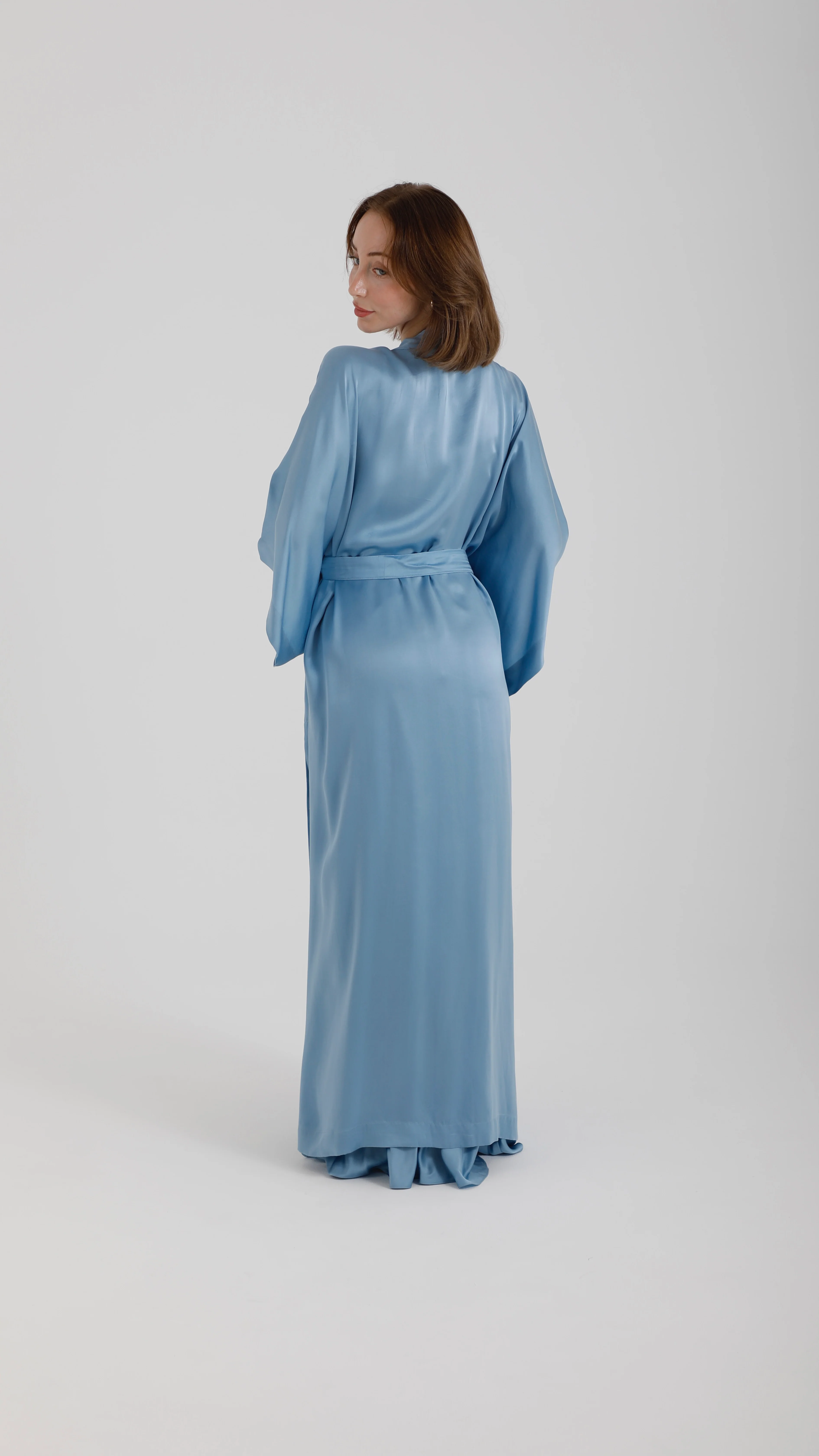 Silk Kimono – Sky Blue - Image 5