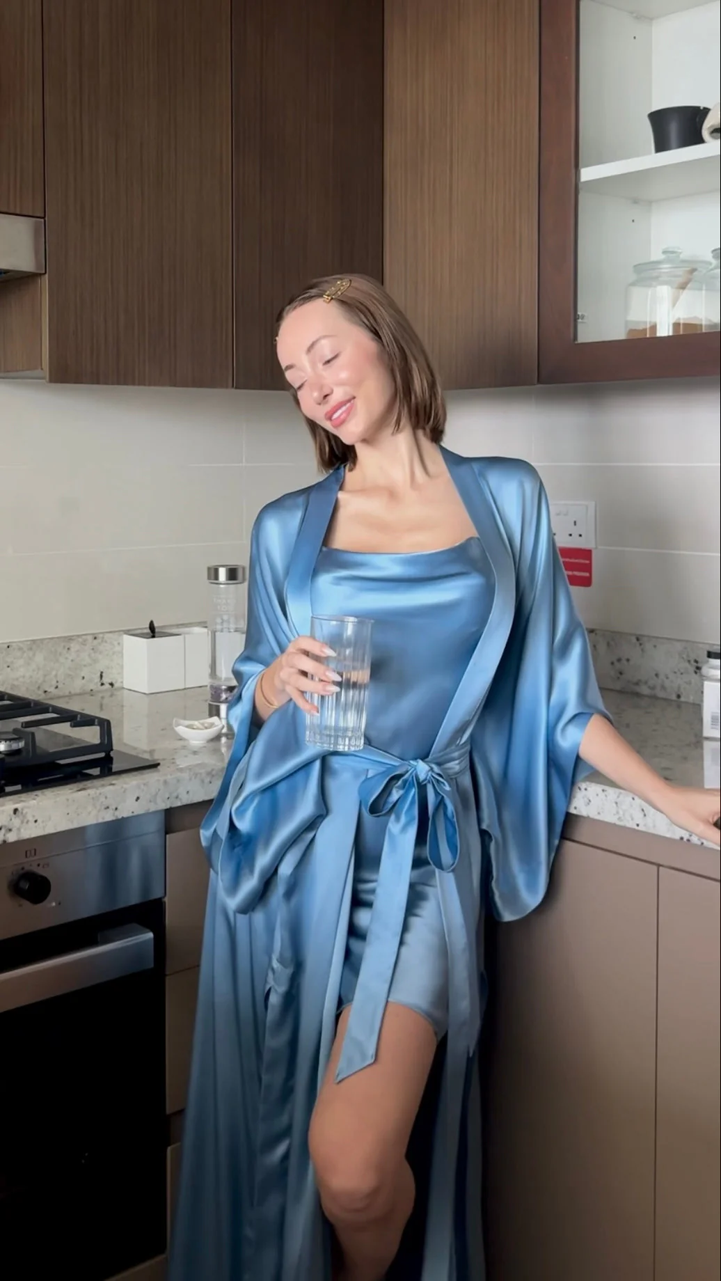 Silk Kimono – Sky Blue - Image 6