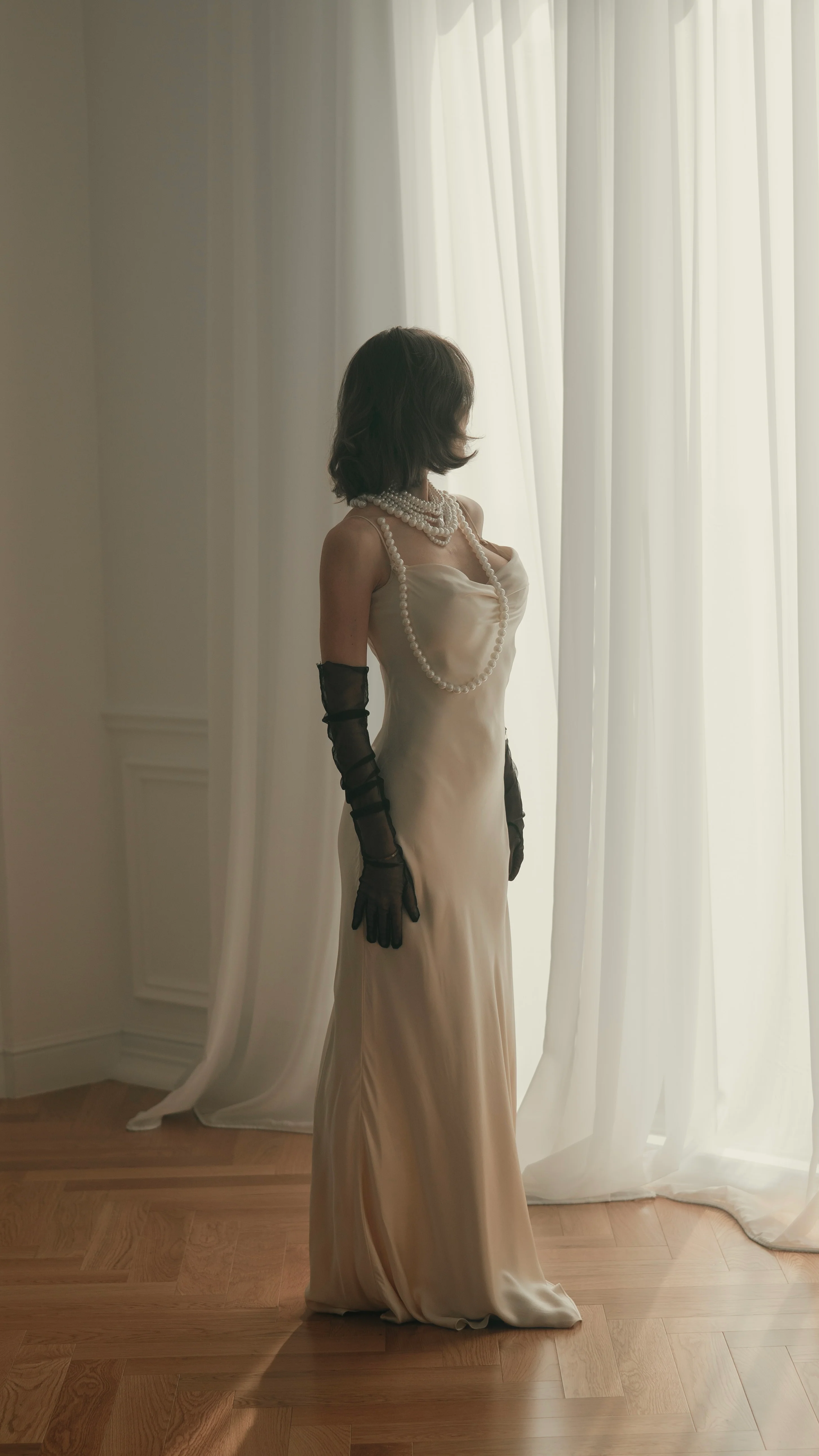 Silk Lace Back Maxi Dress – Buttermilk - Image 3