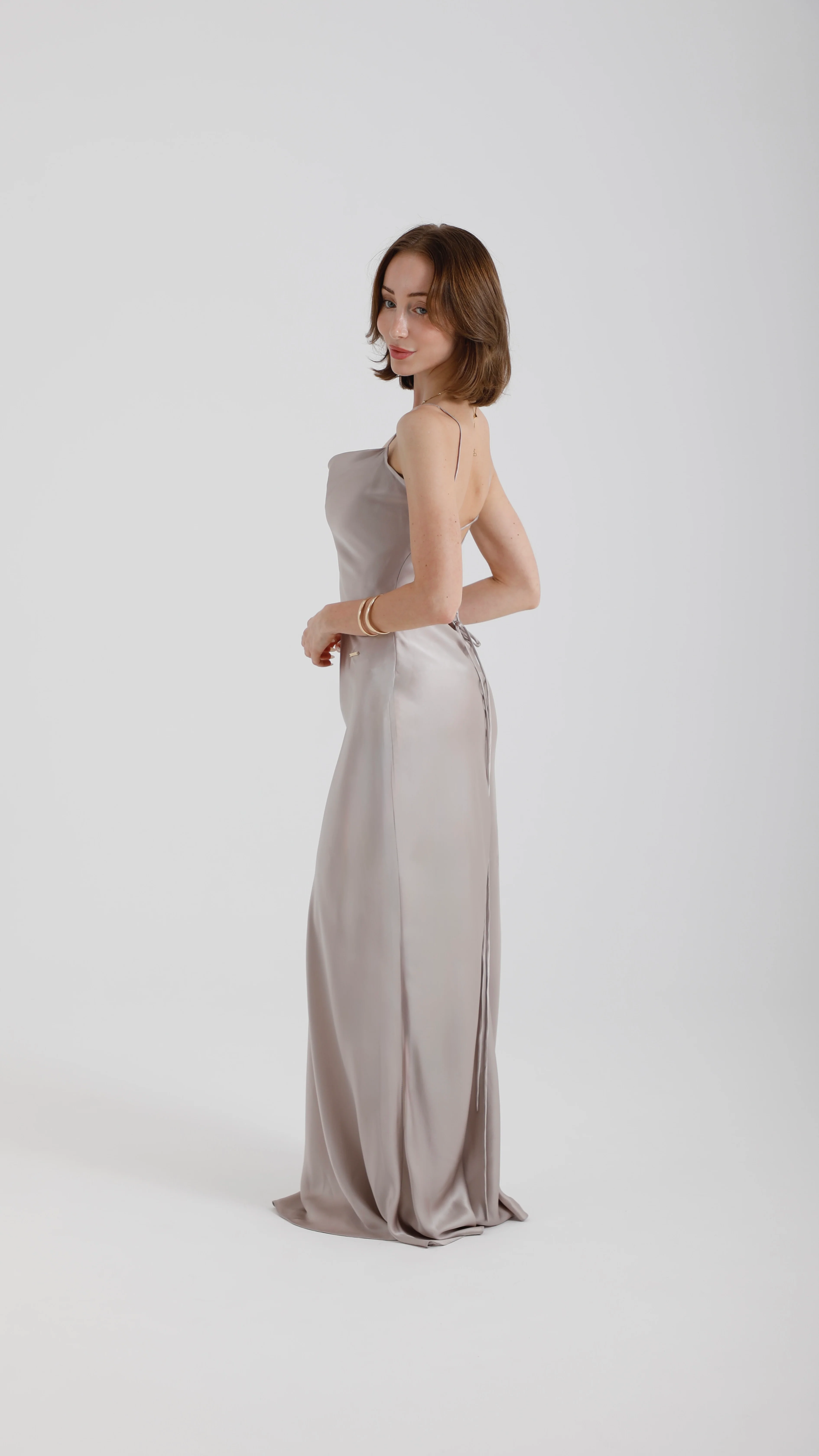 Silk Lace Back Maxi Dress – New Opal - Image 3