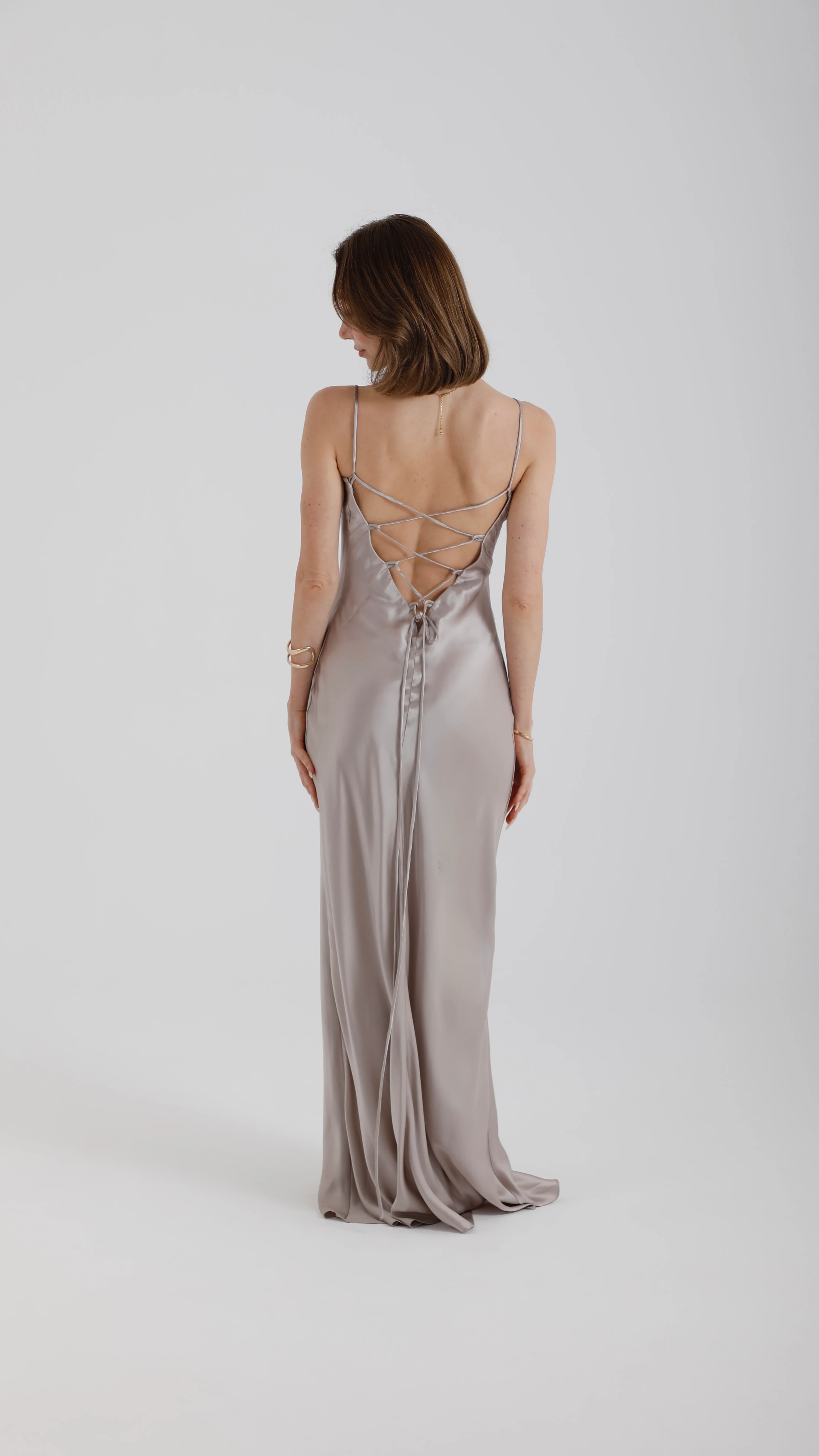 Silk Lace Back Maxi Dress – New Opal - Image 4