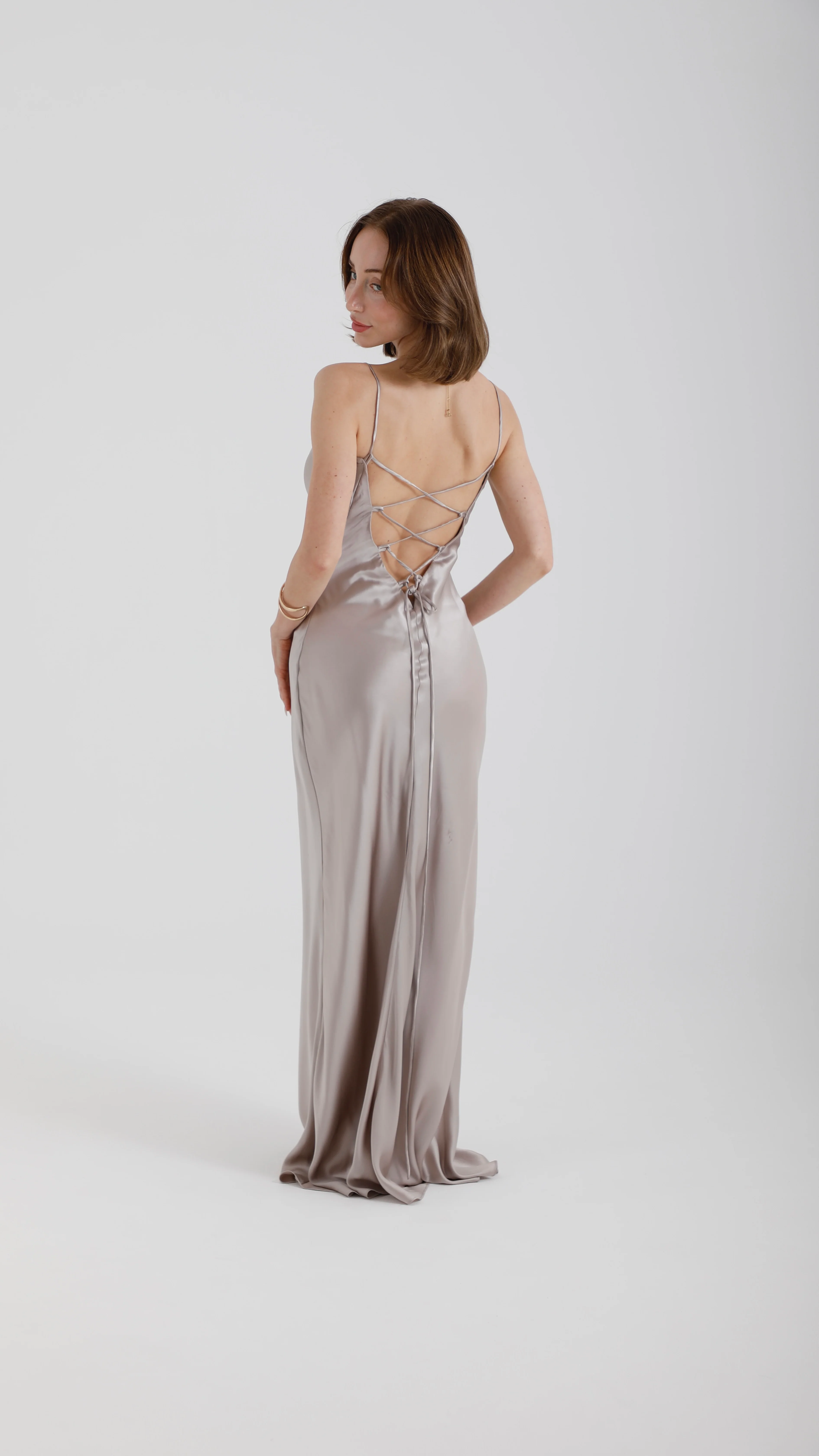 Silk Lace Back Maxi Dress – New Opal - Image 5