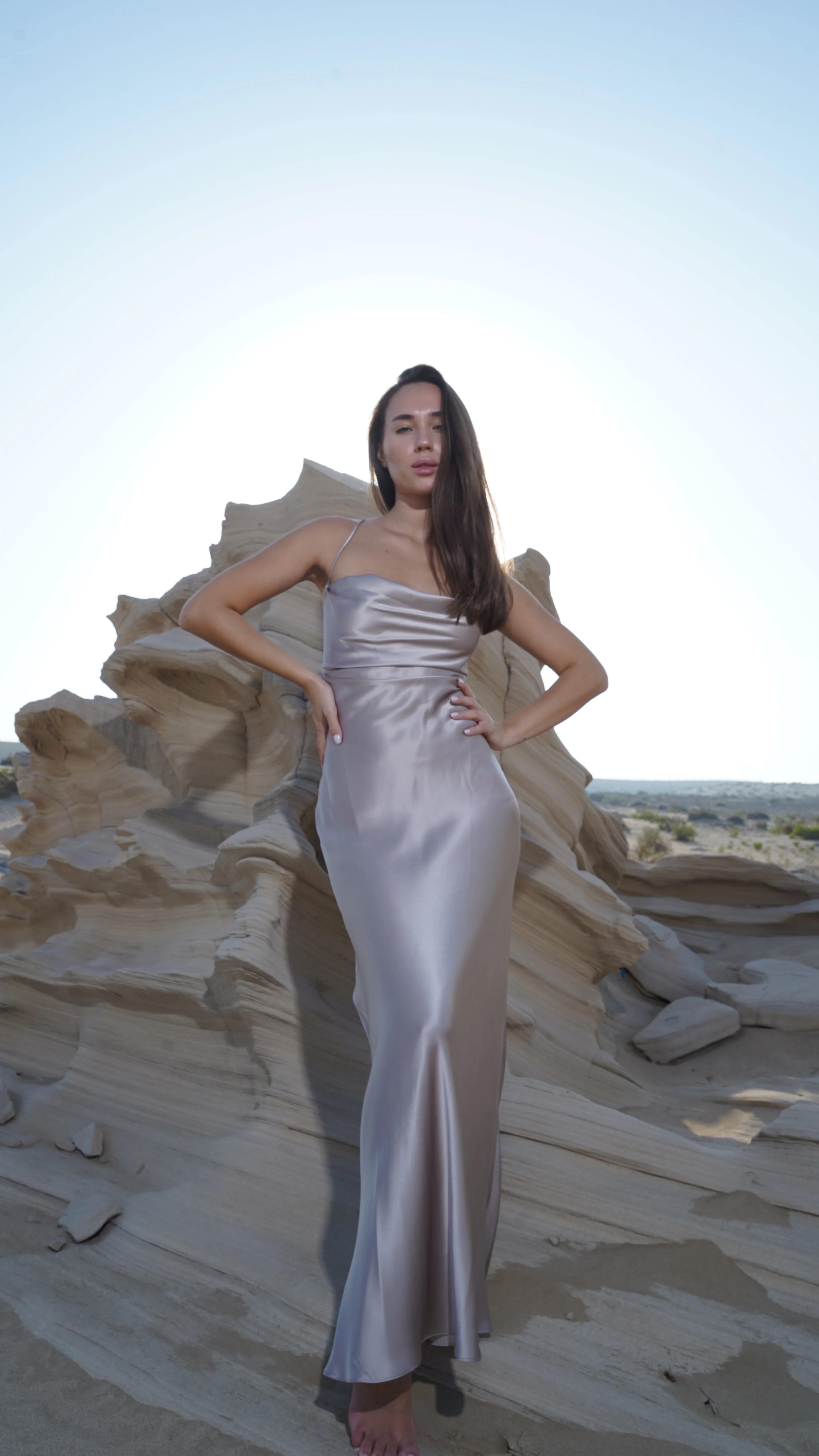 Silk Lace Back Maxi Dress – New Opal - Image 6