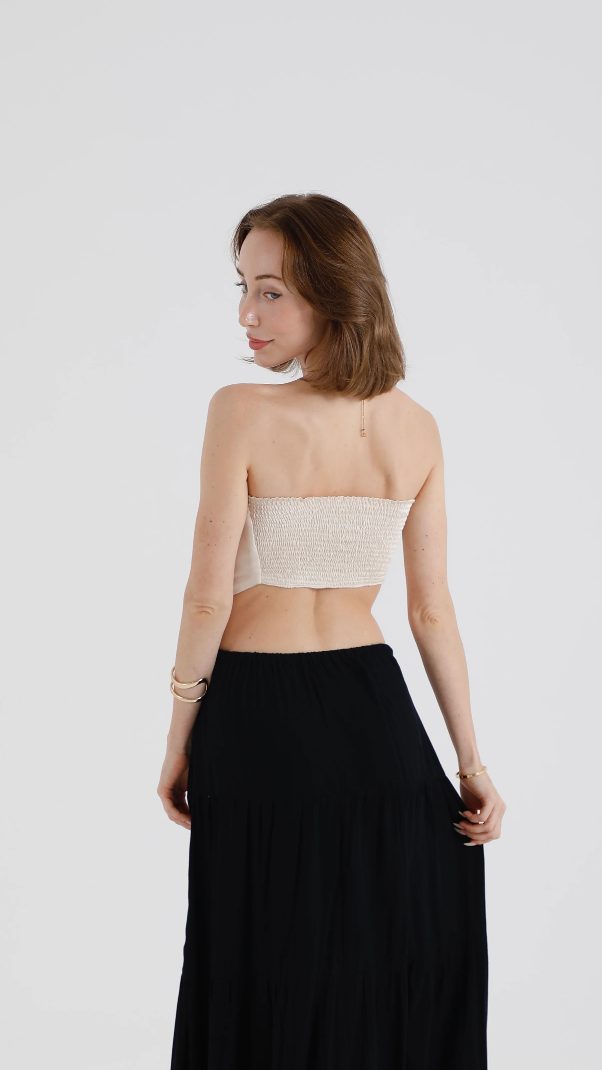 Valentina Silk Tube Top – Ivory - Image 3